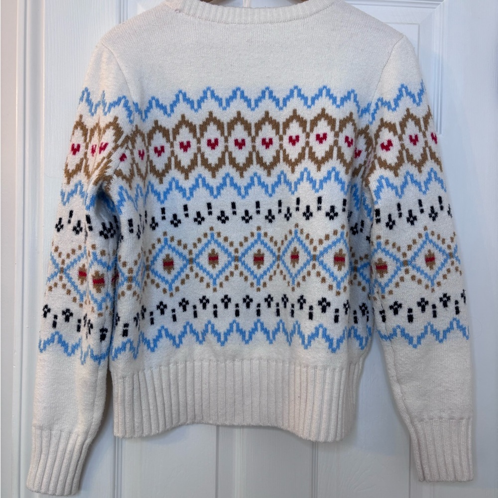 LOFT White Multicolor Patterned Sweater - image 4